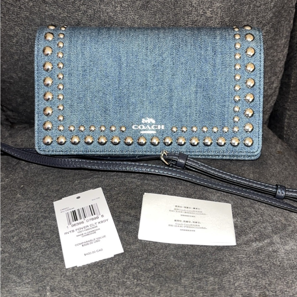 Coach Blue Denim Wristlet